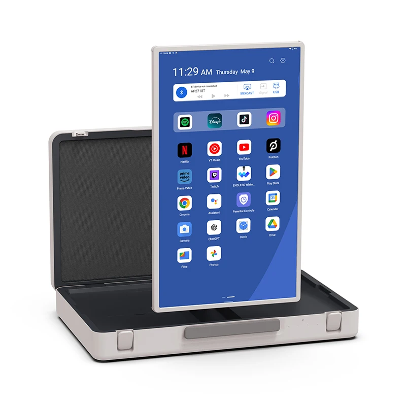 

PackGO Portable 27 Inch Briefcase Suitcase 8GB+128GB Design Touch Screen Android System Smart Screen TV for Camping