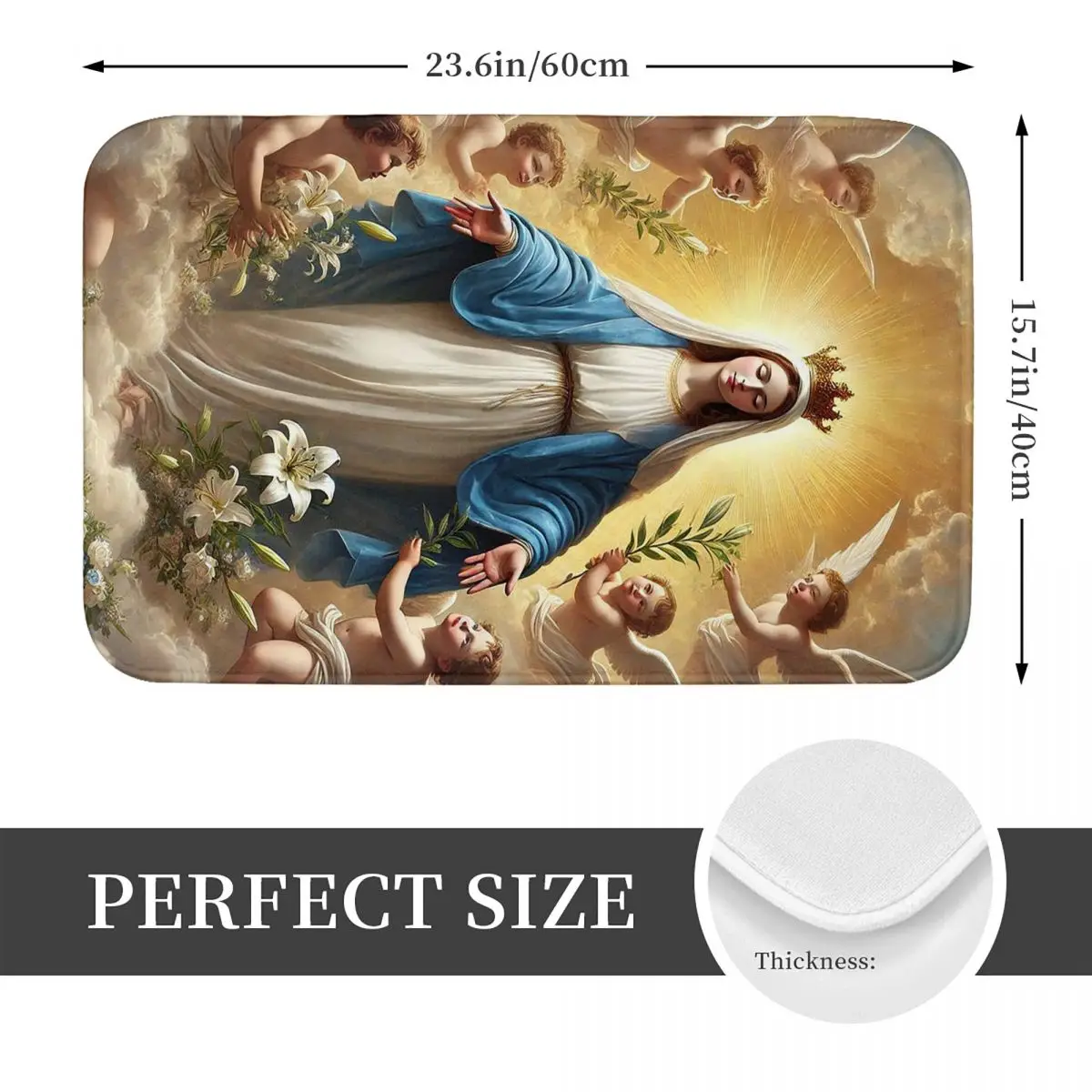 Virgin Mary Of Guadalupe Religious Art Doormat Kitchen Entrance Home Floor Mat Anti-slip Carpet Rug for Bathroom Footpad Mats