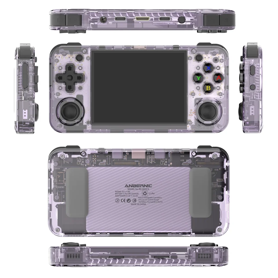 ANBERNIC-consola de juegos portátil RG35XX H, pantalla IPS de 3,5 pulgadas, salida HDMI, sistema Linux, consola simulador de vídeo Retro RG35XXH, juegos PSP