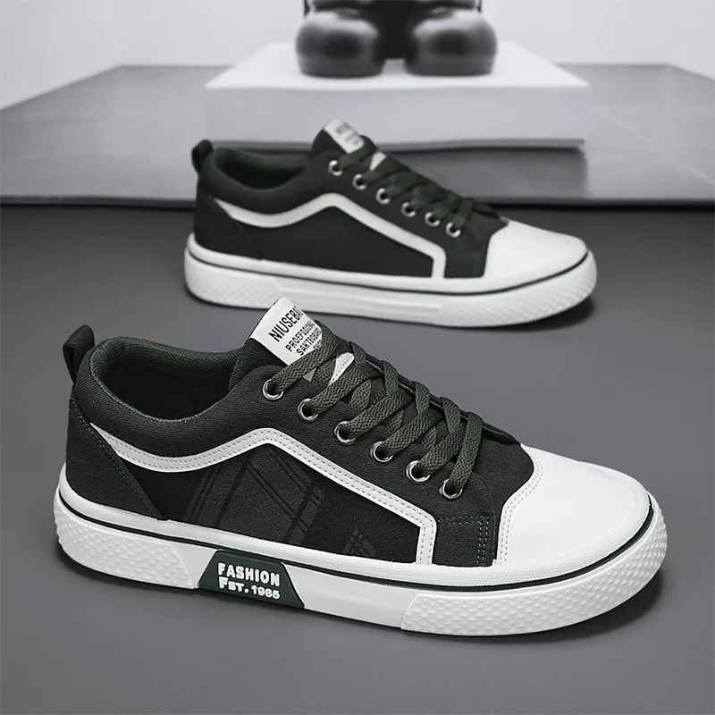 

Men's Big Size 48 Breathable Canvas Sneakers Lace-Up Daily Trekking Gym Shoes Student Boys Casual Canvas Footwear