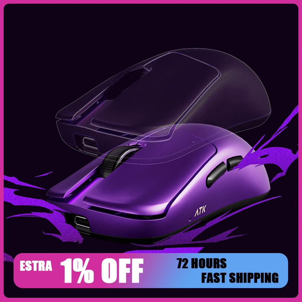 

ATK DUCKBILL Ultra Mouse Dual Mode Wireless Mouse Paw3950Ultra 8000Hz Lightweight Gaming Mice For Valorant CS2 PC Accesssories