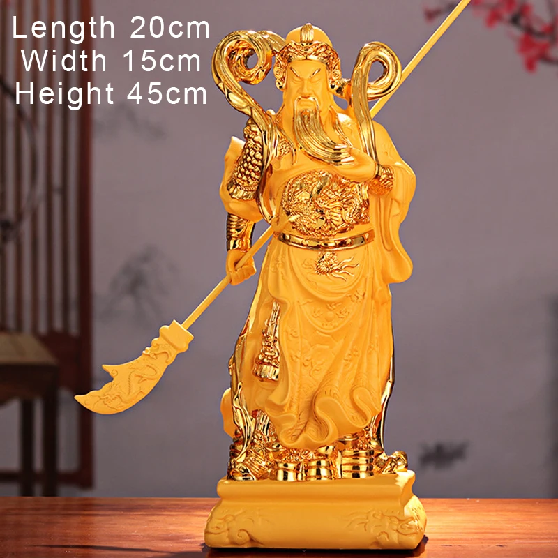 Guan Gong Buddha Sculpture Decor, Second Master of Dadaoguan, Resin Crafts, Home, Office, Living Room Decorations, 1Pc