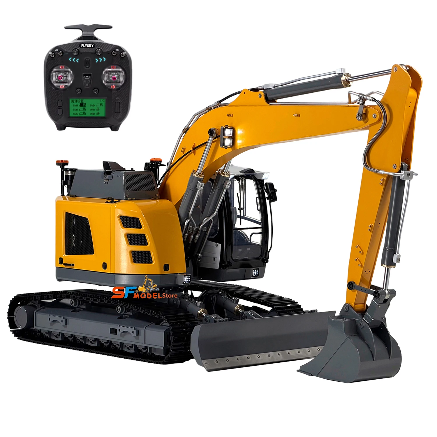 926 Excavator 1/14 Hydraulic Remote Control Excavator Metal Toy with Lights Sound System Dual Pump R926 Tracked Excavator Model