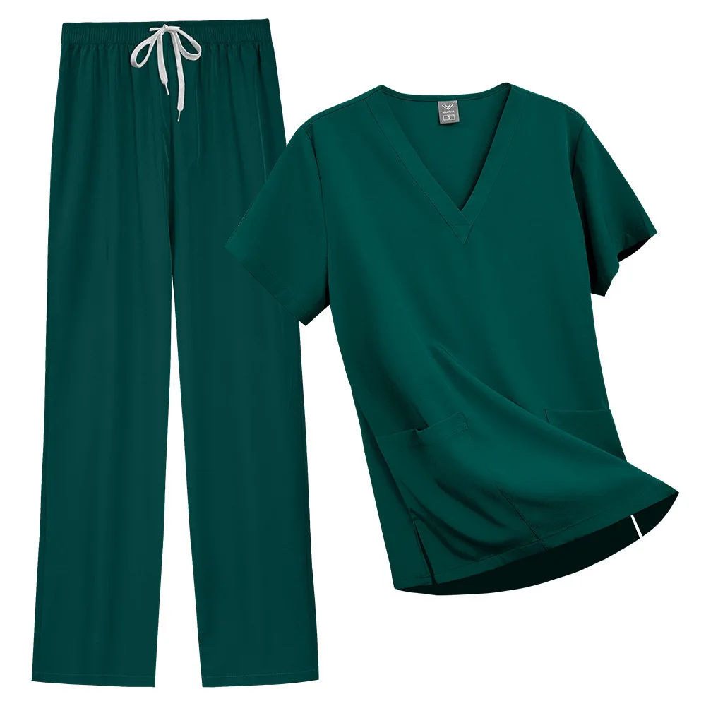 

Niaahinn Hospital Doctor Nurse ICU Operating Room Scrub Suit Short Sleeve Long Pants Set For Men