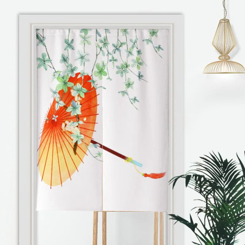 Painted fruits changing room Curtain Privacy Partition Doorway Curtains Kitchen Entrance Noren Linen Hanging Half-curtain