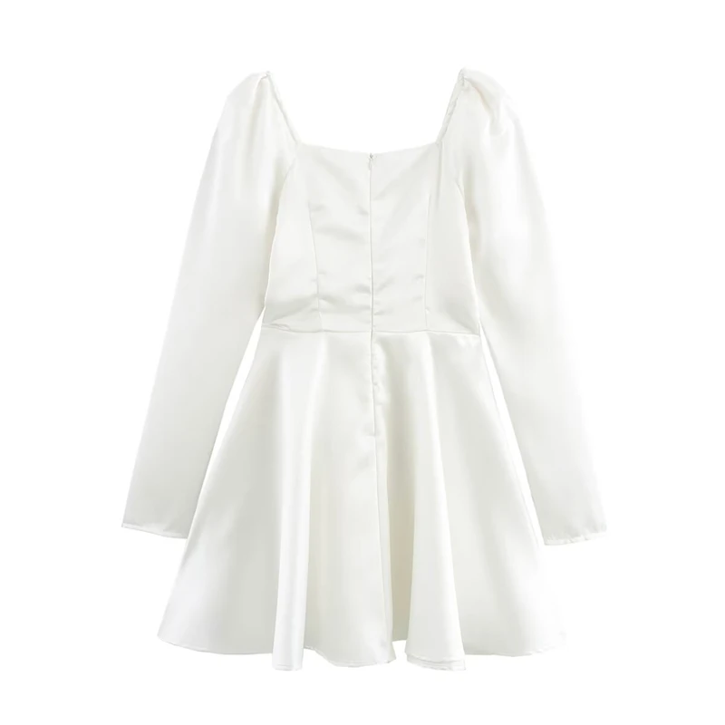 KEYANKETIAN Women's thick satin evening dress with bubble sleeves, slim fit MINI short skirt, elegant A-line dress