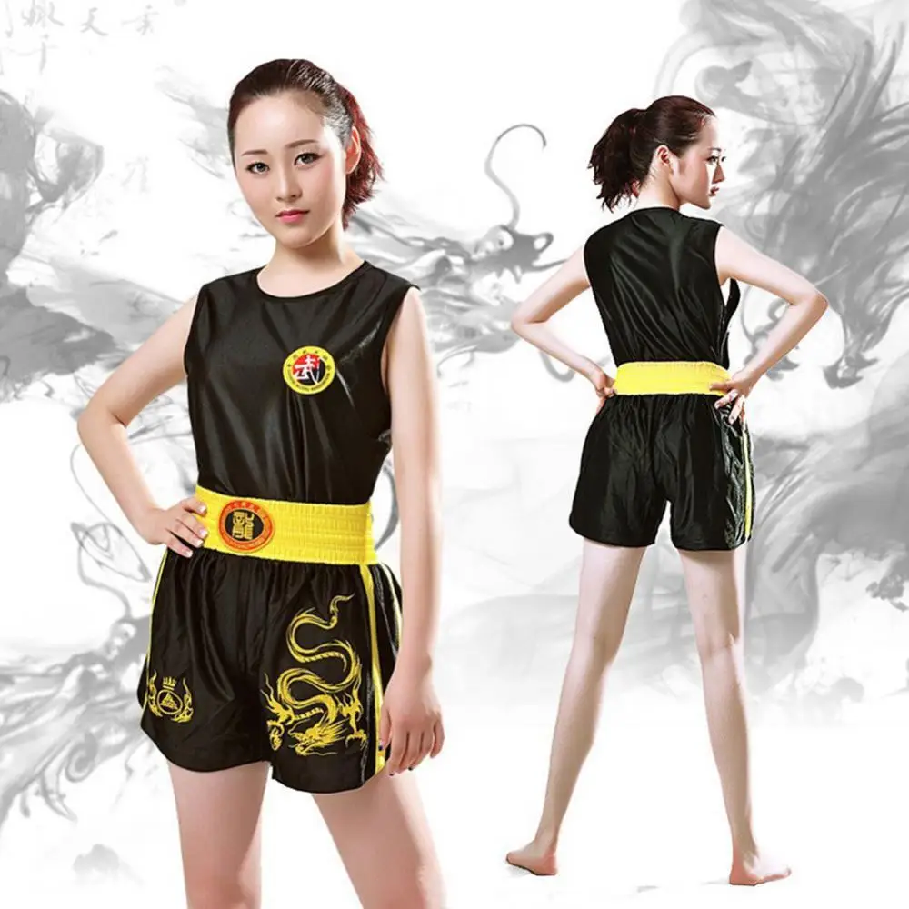 Kids Adults Dragon Pattern Taekwondo Boxing Muay Thai T Shirt Shorts Set Kungfu Wushu Martial Arts Sanda Rashguard Boxing Pants