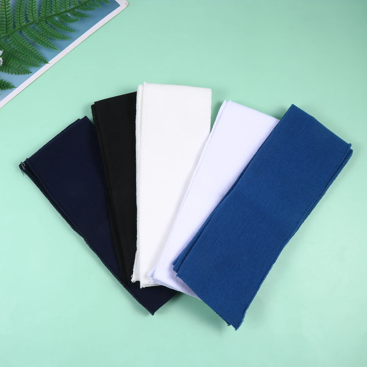 

6pcs Elastic Cuffs Durable Stretchable DIY Sleeve Cuff Cloth Knitted Fabric Clothes Accessories Sleeve Collar Hem