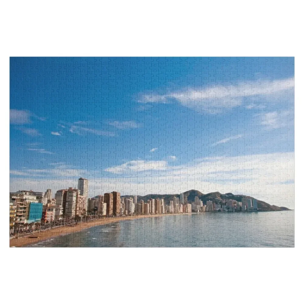 

Benidorm Levante Beach Mediterranean Coast Spain Jigsaw Puzzle Customized Picture Personalised Name Adult Wooden Puzzle