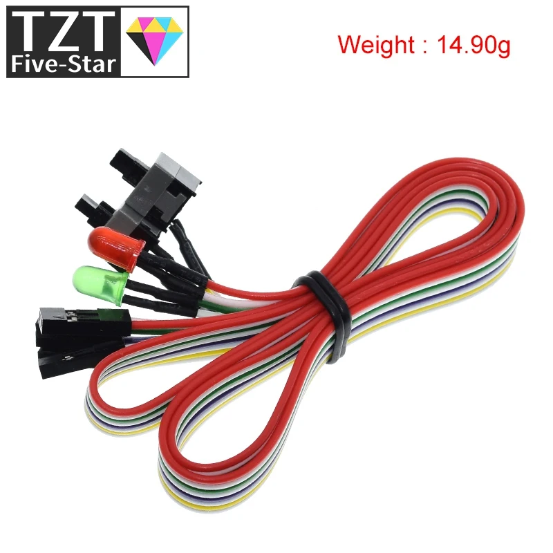 1PCS 65CM Slim PC Compute Motherboard Power Cable Original On Off Reset with LED Light PC Power Reset Switch Push Button Switch