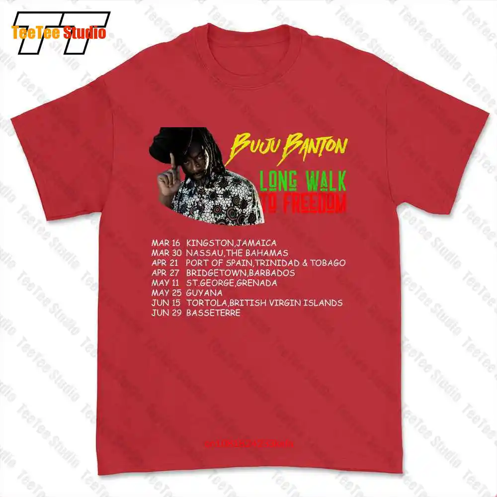 Buju Banton Dj Reggae Long Walk To Freedom Tour T-shirt Tee BKKB