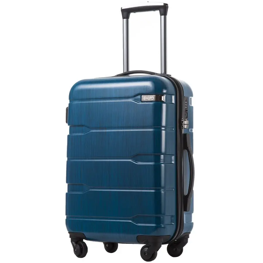

PCABS Hardshell Suitcase with TSA Lock, Spinner Carry On Lightweight Caribbean Blue, 20in