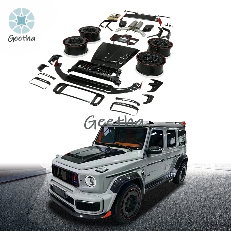 

For Dry Carbon Fiber Brabs G900 Front Lip Body Kit for Mercedes Bens G Class G63 W464 W463A Main Grill Rear Diffuser Spoiler Bod