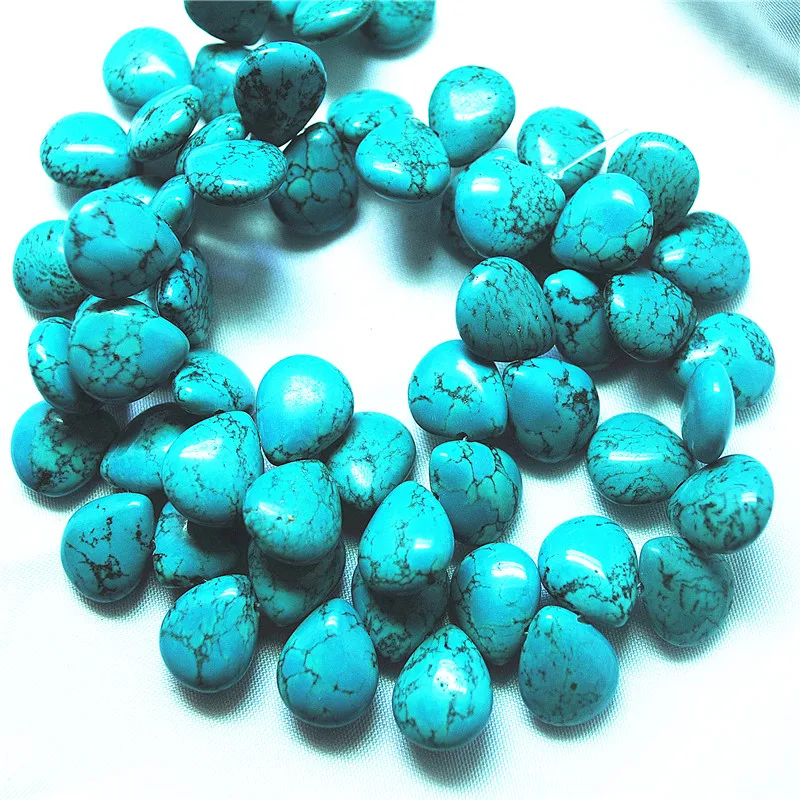 

1 Strings Natural Blue Turquoise Stone Dropwater Size 12X14MM 12X16MM Long Strings Good FOR Fashion Jewelry Makings