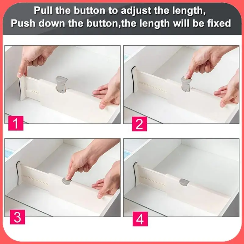 

AA89-Drawer Divider Organizer For Kitchen Bedroom Bathroom For Clothes Dresser Drawer B 4Pc
