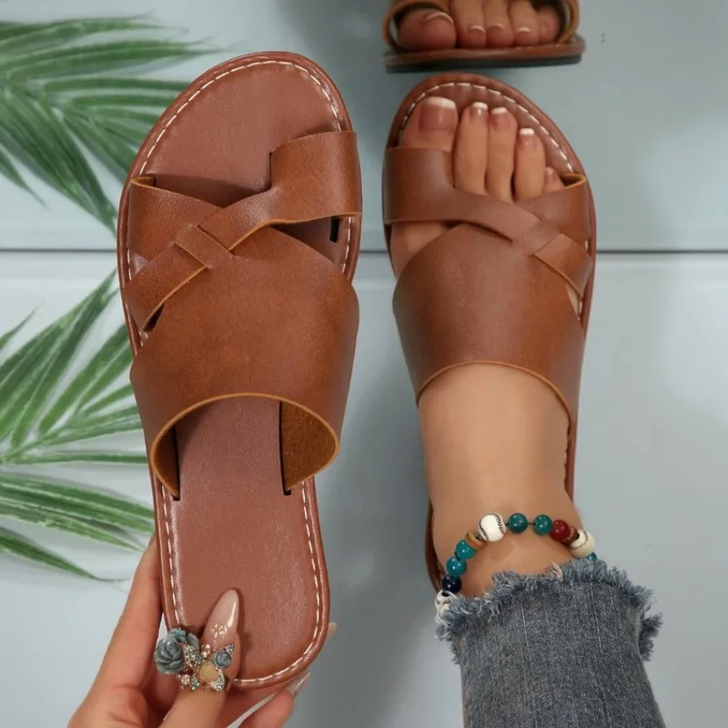 

Summer Women Slippers Minimalist Thong Sandals Fashion Flat Slippers Beach Vacation Leisure Woman Shoes Outdoor Slides Women