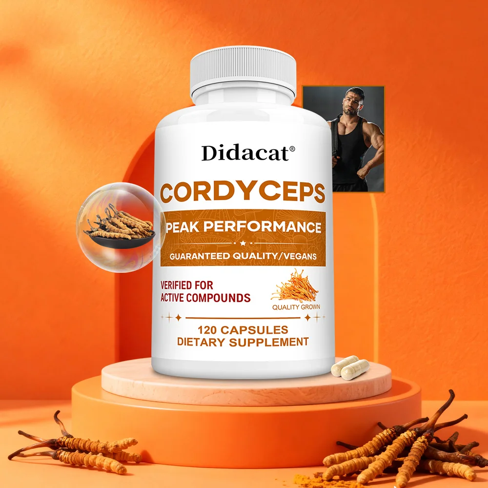 Cordyceps Supplement — Supports Immune Health, Boosts Energy and Performance; Vegan and Non-GMO