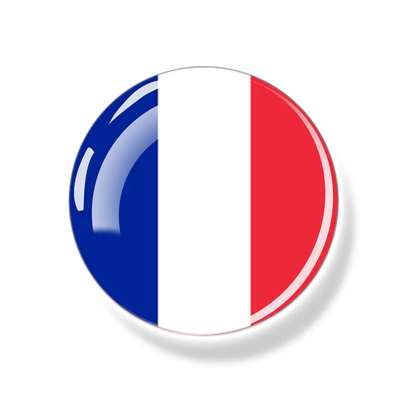 Circular Refrigerator Magnet Souvenir French Flag Decoration Adsorption Magnet Handmade Multi Size Glass 25mm 30mm 40mm 50mm 60m