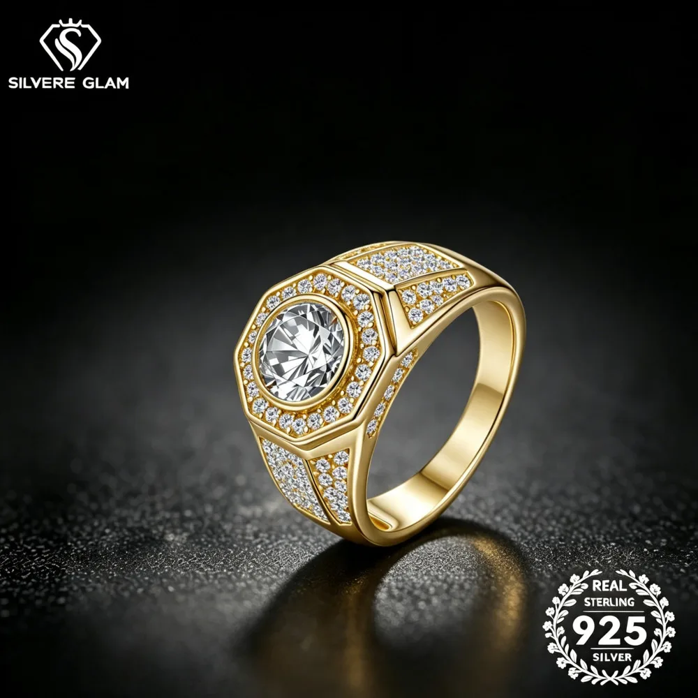 Sterling Silver Octagonal Bezel Set Halo Round 3 Sterling Silver Octagonal Bezel Set Halo Round