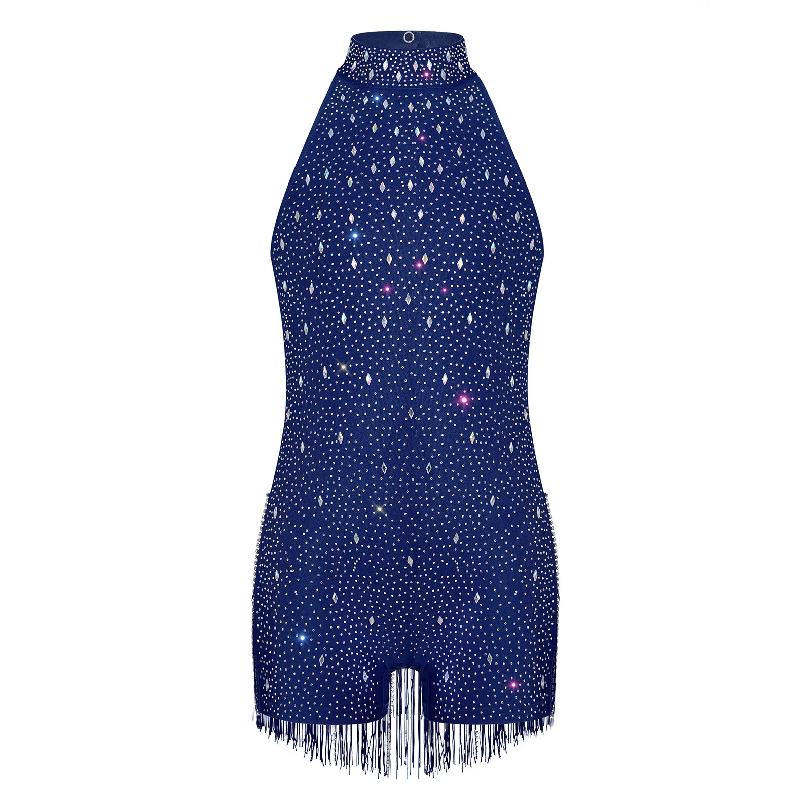 أطفال بنات اللاتينية الجاز ملابس رقص الجمباز مهدب الرسن أكمام عارية الذراعين لامعة الراين ارتداءها لمنافسة الأداء