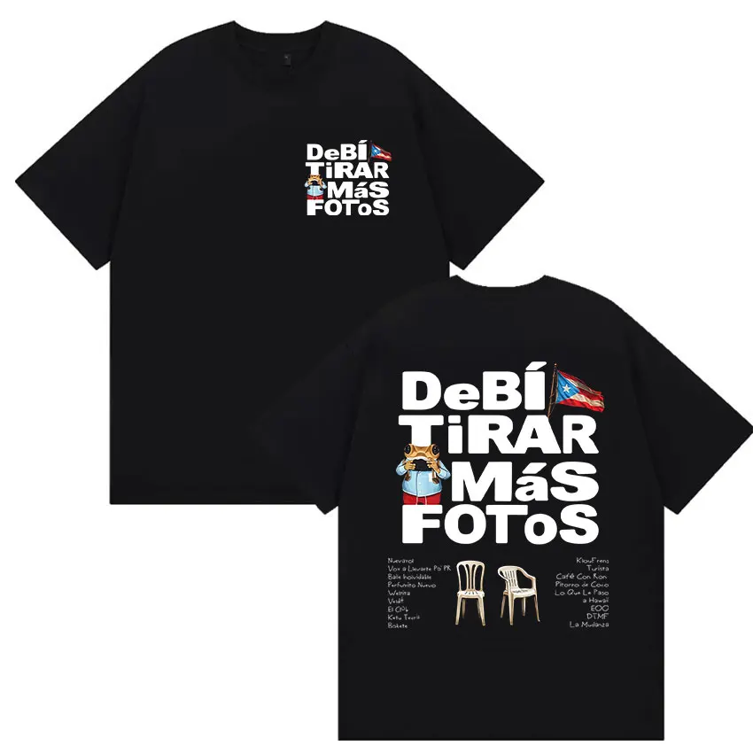 Lustiges Debi Tirar Mas Fotos DTMF Print T-Shirt 2026 Bad Bunny 100% Baumwolle Kurzarm T-Shirts Herren Damen Mode Grafik T-Shirt