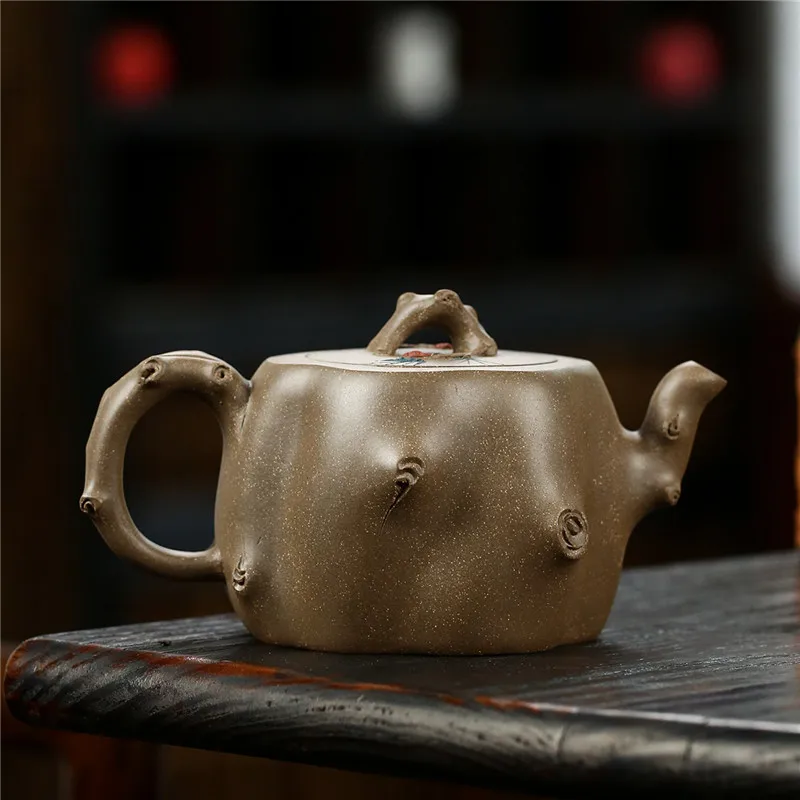 Yixing Purple Clay Pot Origin Raw Mine Crab Shell Green Mud Pine Plum Kung Fu Tea Set Gift Tips