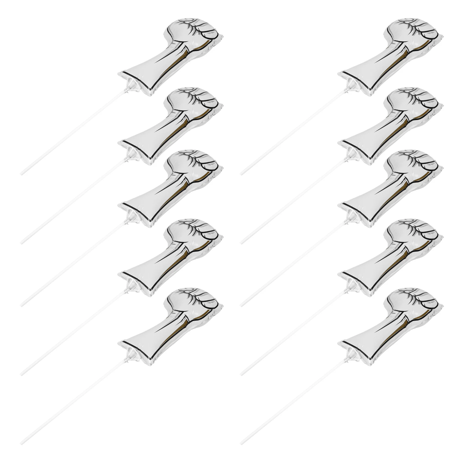 

10 Pcs Pleasant Balloon Cheer Stick Aluminum Foil Cheering Sticks Vocalize Theme Party Favors Maker
