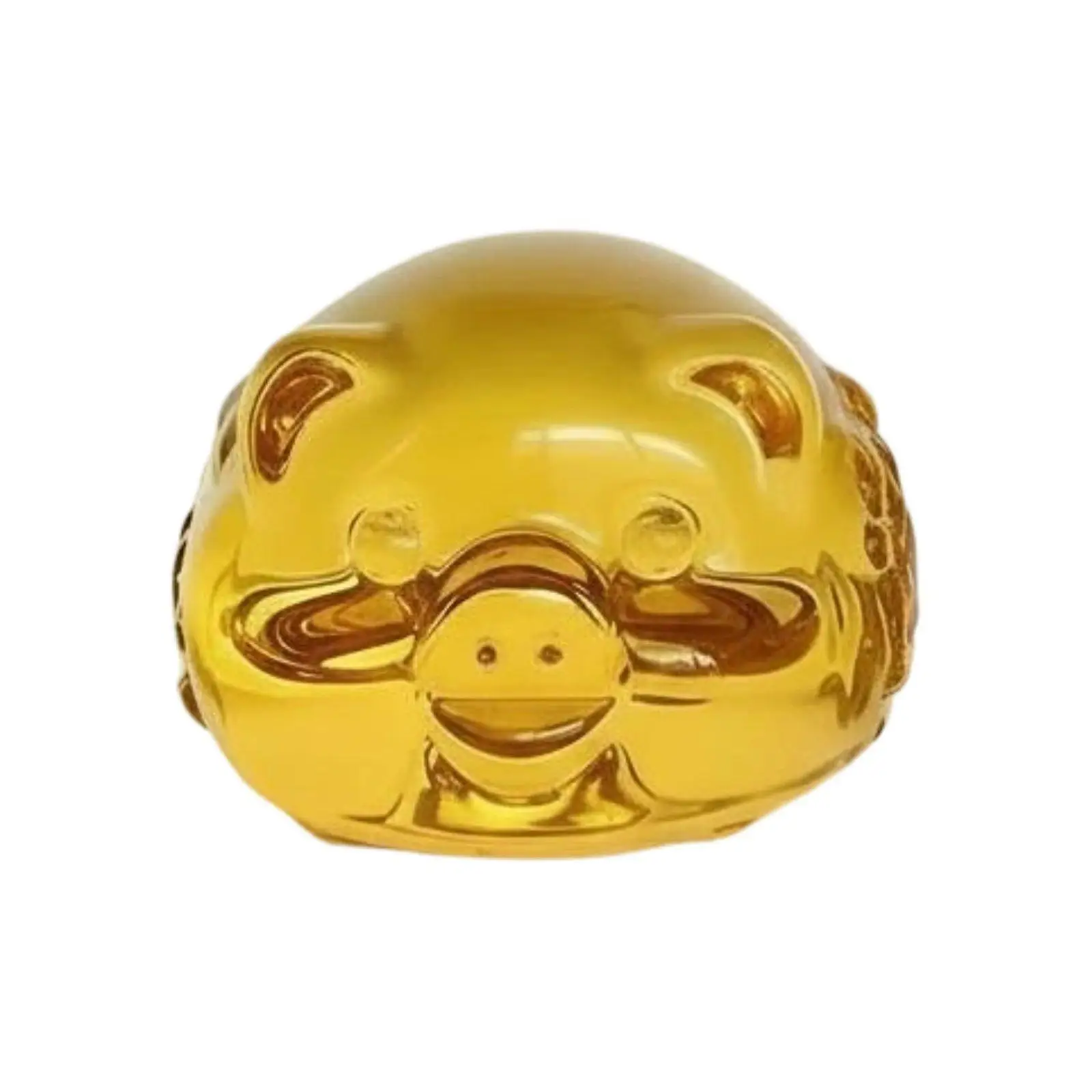 Crystal Pig Figurine, Golden Pig Decor, Zodiac Pig, Modern Accent, Business