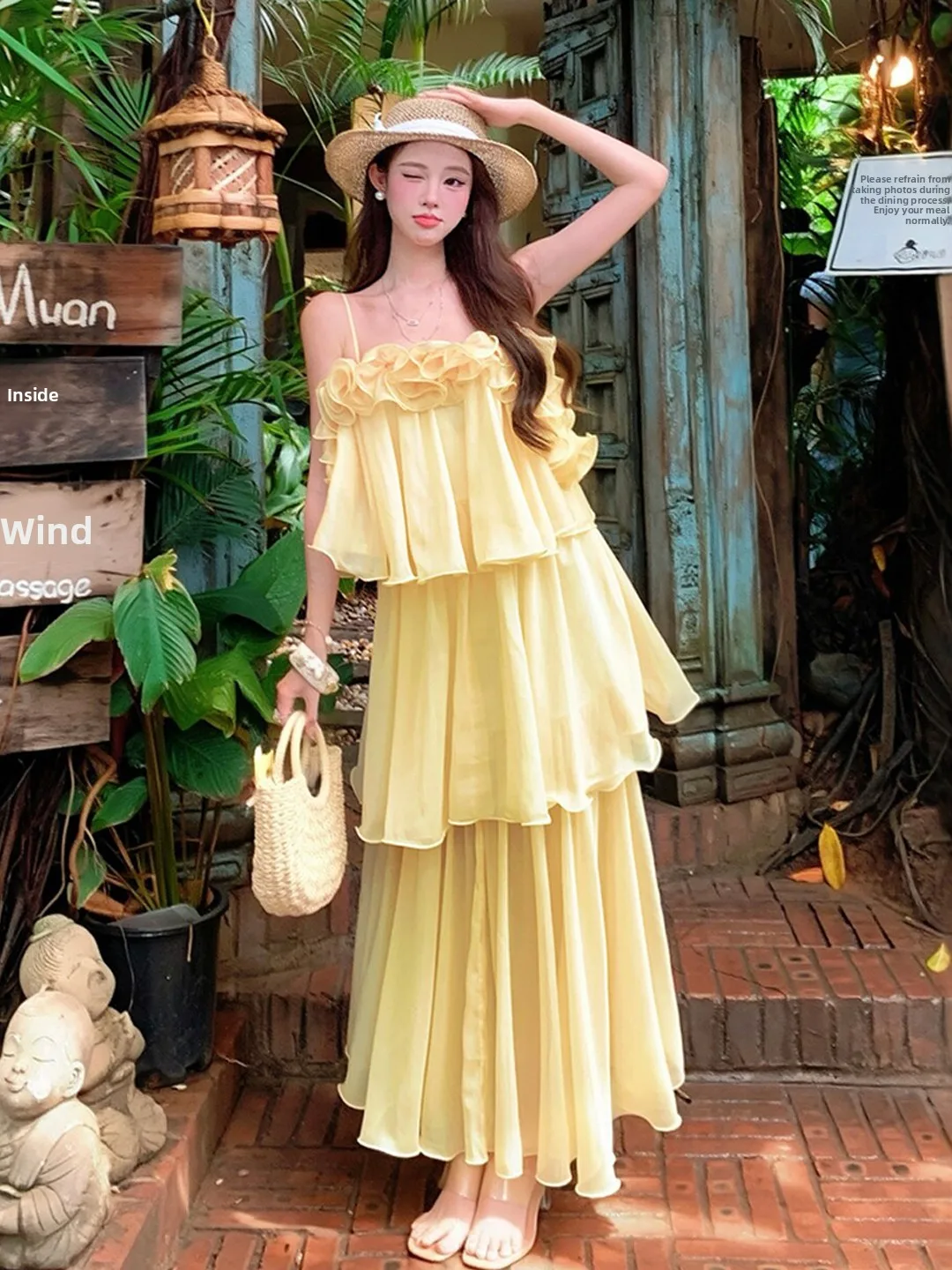 

Beachy Vacation Style Beautiful Cake Skirt Unique Strapless Dress Summer Cotton Soft Medium Stretch Outfit for Various Occasions