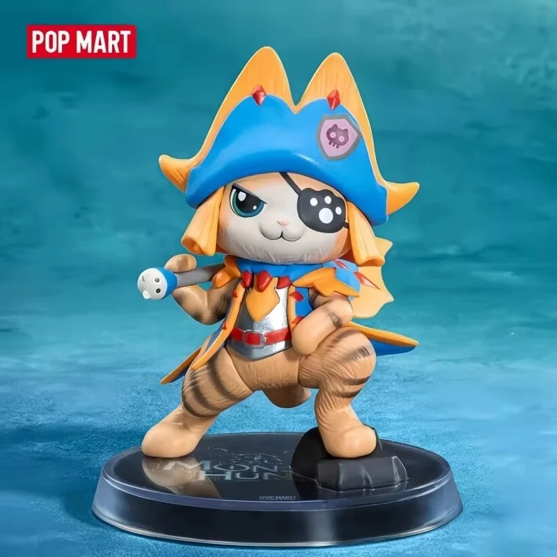 Original POP MART × Monster Hunter Palico Serie Figur Blind Box Sammlerfigur Desktop-Ornament Überraschungsgeschenk für Fans Trendiges Spielzeug