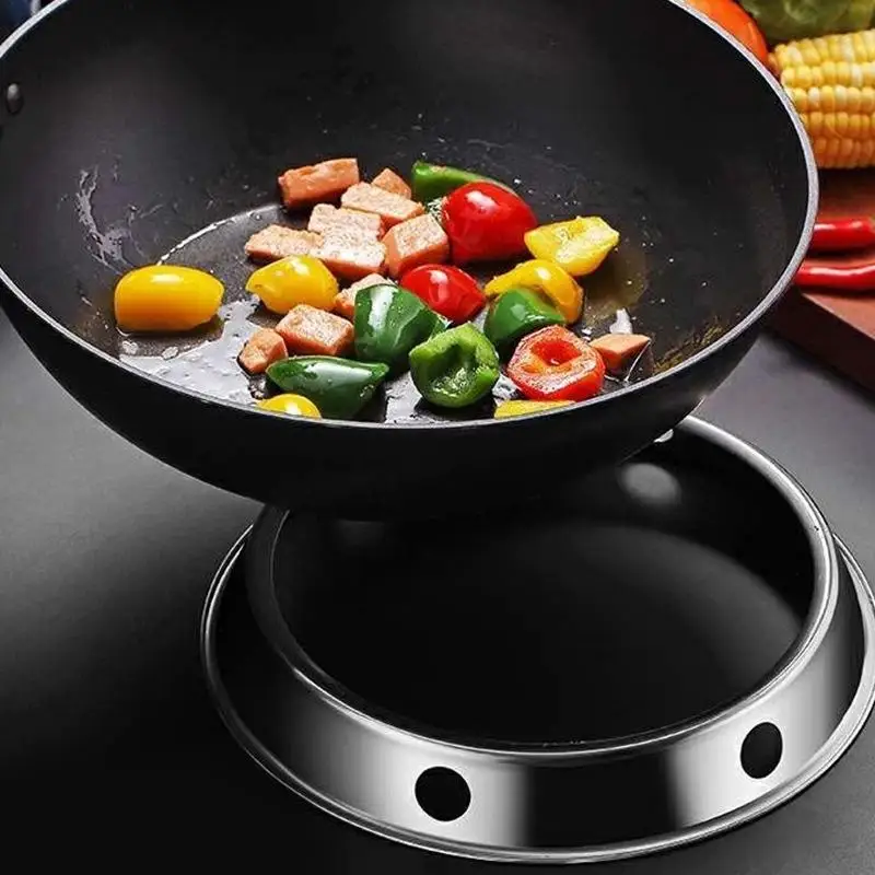 Wok Ring Stainless Steel Heat Resistant Rack for Enhanced Gas Stove Cooking