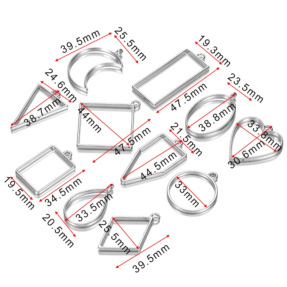 10pcs/lot geometrické schéma půvab dutý lepidlo nepopsaný přívěsek bedna na láhve luneta okouzluje pro DIY náramek řetízek ruční luneta plíseň