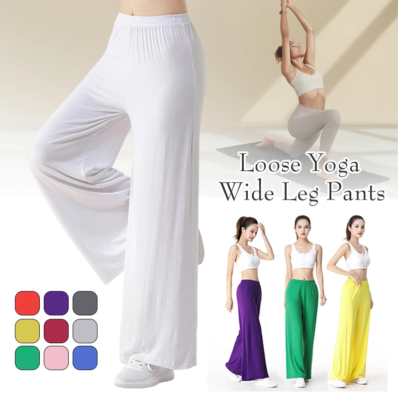 Women Summer Casual Loose Yoga Pants Elastic Lady Wide Leg Pants Bloomers Gym Workout Fitness Sport Dance Harem Pants