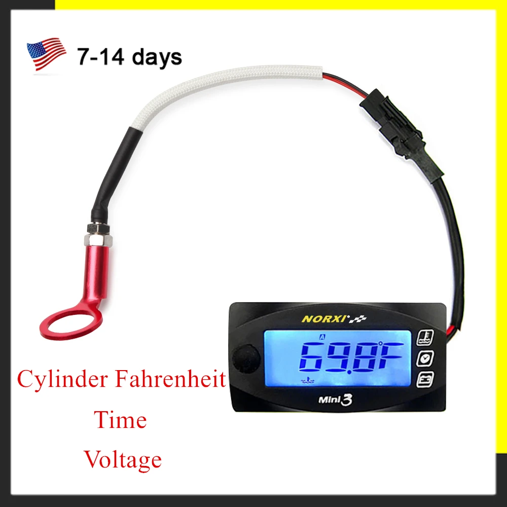 Motorcycle Fahrenheit cylinder temperature Voltage Time norxi For YAMXHA NMAX XMAX TMAX Mini3 LED Digital Display Gauge