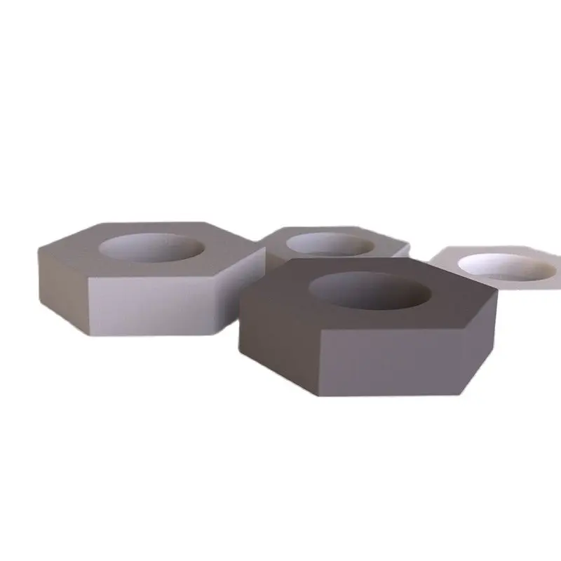 Castiçal de cimento hexagonal, molde de silicone, de gesso, peças de decoração, para casa, café, romântico, castiçal de silicone