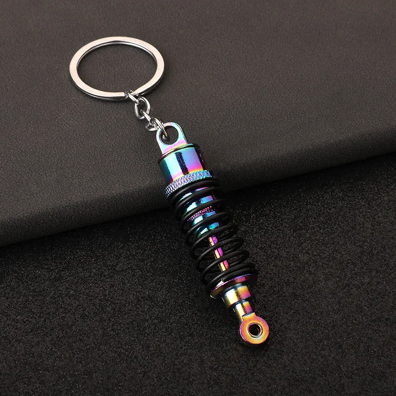 Universal Adjustable Spring Car Tuning Part Shock Absorber Keyring Alloy Car Interior Suspension Keychain Coilover 2023 New