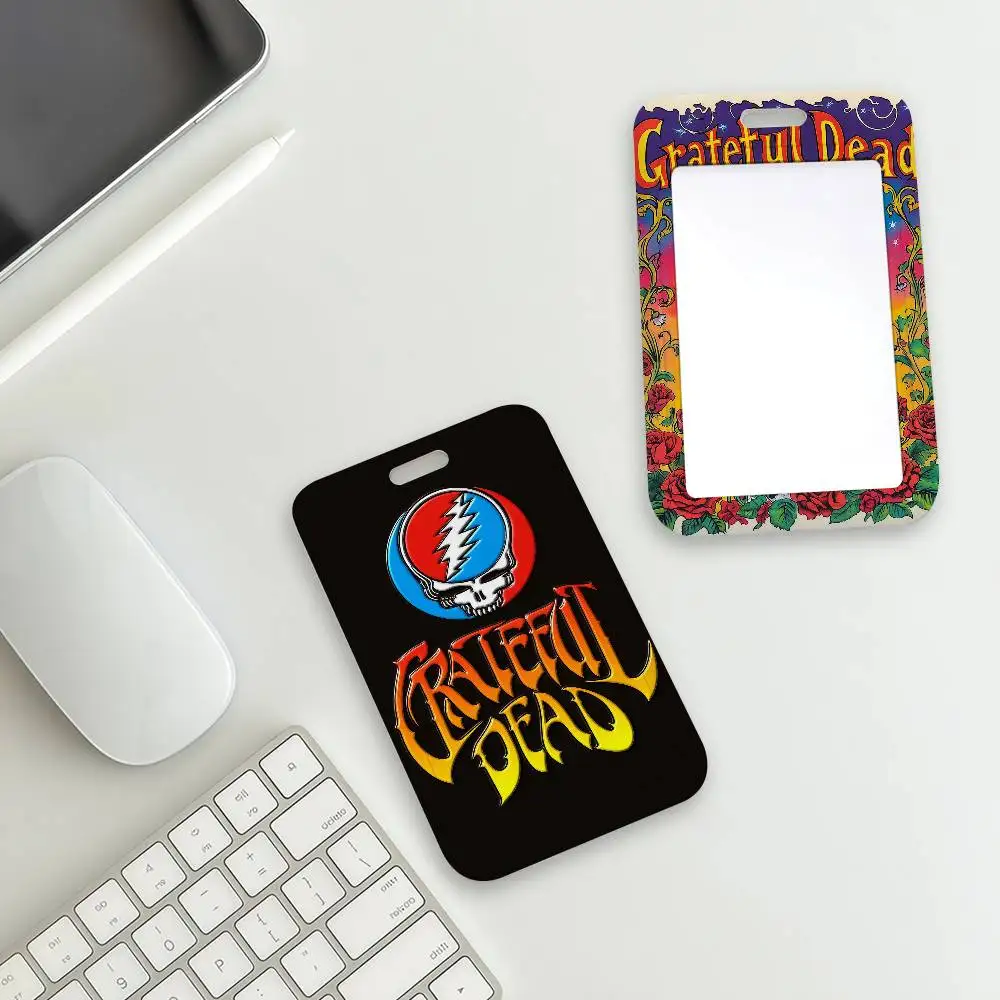 Rock G-Grateful Band Card Holder Student ID Case Daily Use Subway Commute Work Cover Office School Bus Protector