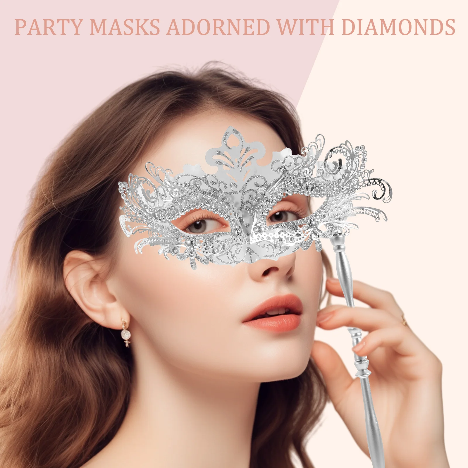 Maske Maskerade Handheld Kostüm Party Halloween Schmiedeeisen Kunststoff Masken Frauen