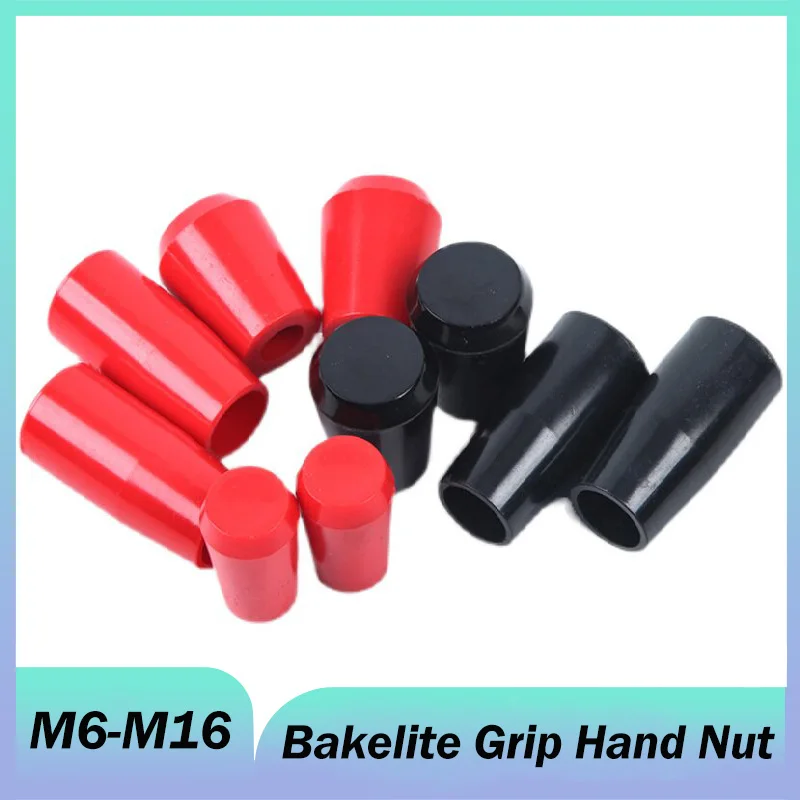 M6 M8 M10 M12 M16 Bakelite Handle Sleeve Machine Tool Operating Lever Hand Sleeve Lever Knob Red Black With Inner Thread