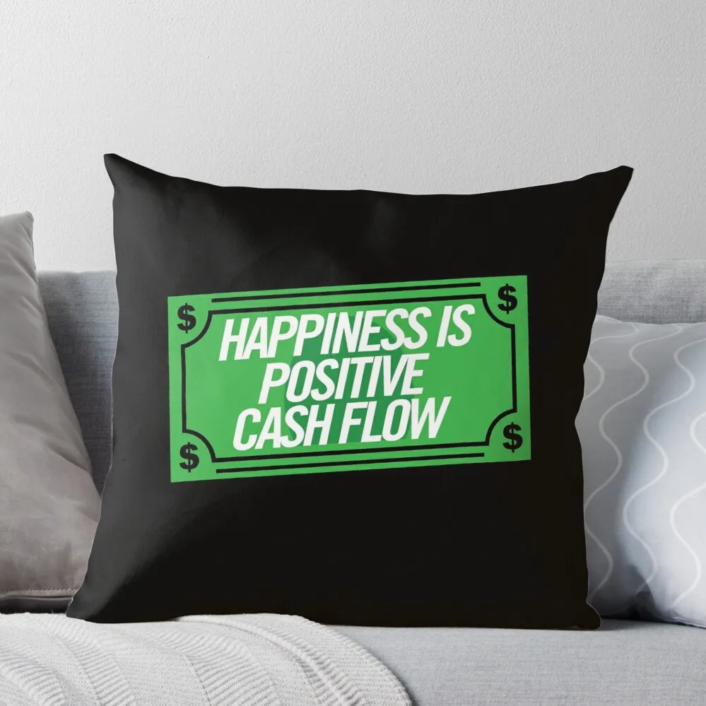 Happiness Is Positive Cash Flow Money Quote Throw Pillow Custom Cushion christmas decorations 2024 Cushions For Children