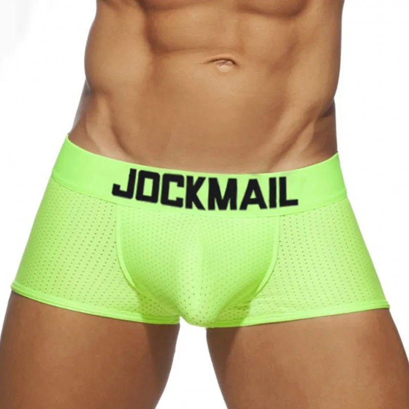 JOCKMAIL Boxer Men\'s Underwear Shorts Sexy Gay Men\'s Panties Mesh Breathable Cuecas Masculinas Hombre Men\'s Trunks Underpants