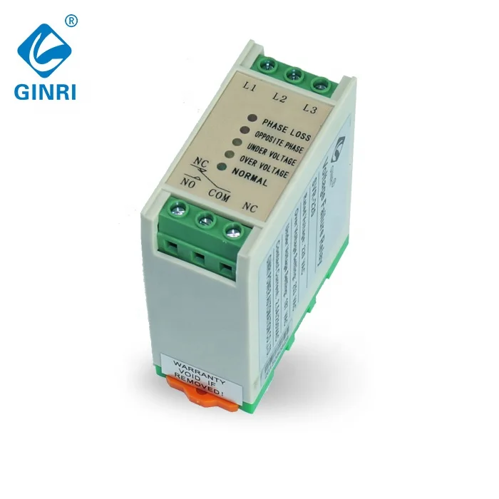2PCS GINRI 380V 3-Phase Voltage Monitoring Relay Phase Loss Phase Secquence Voltage Protector