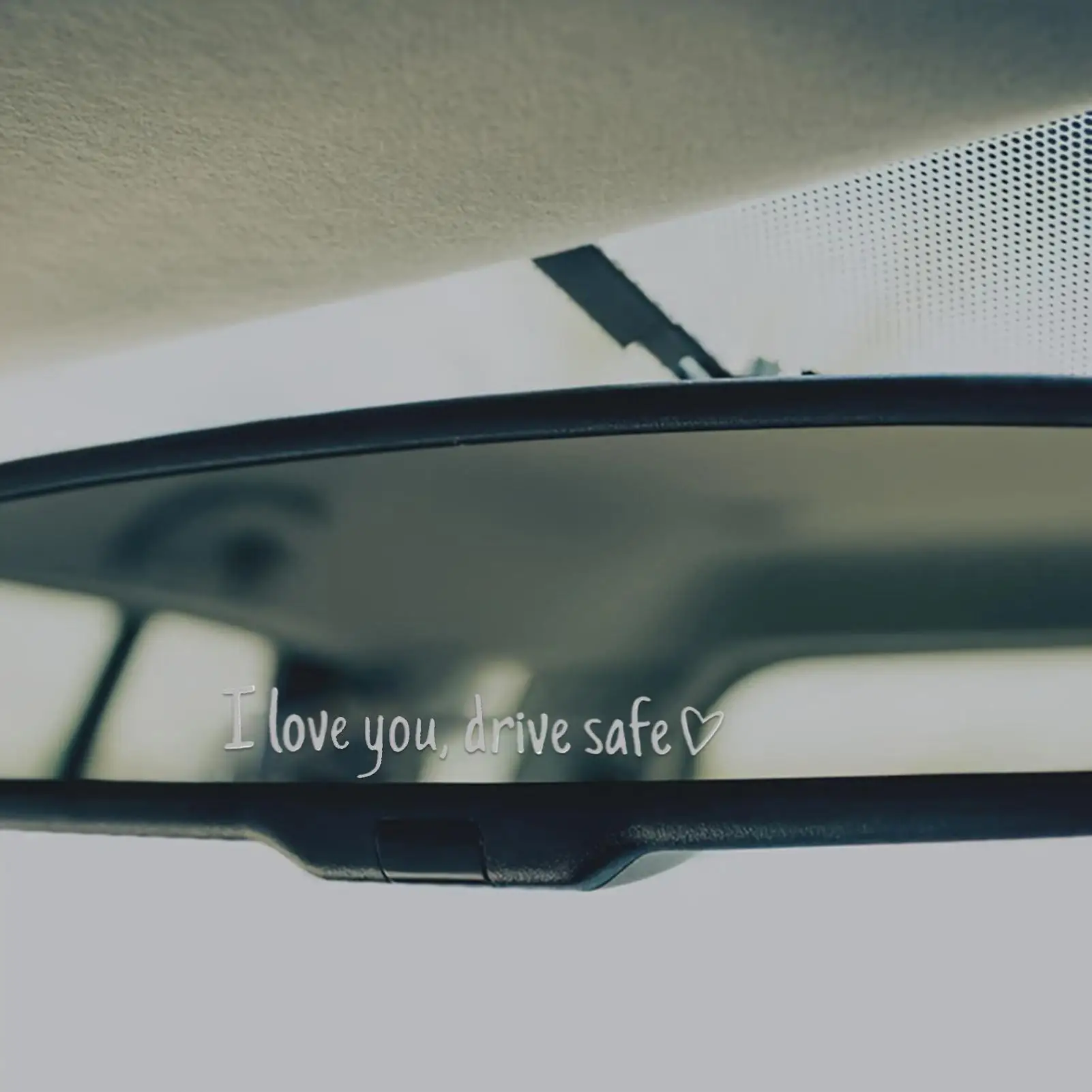 I Love You Drive Safe Mirror Sticker Cute Interior Accessories Driving Safe Car Rearview Mirror Stickers For Drivers Friends