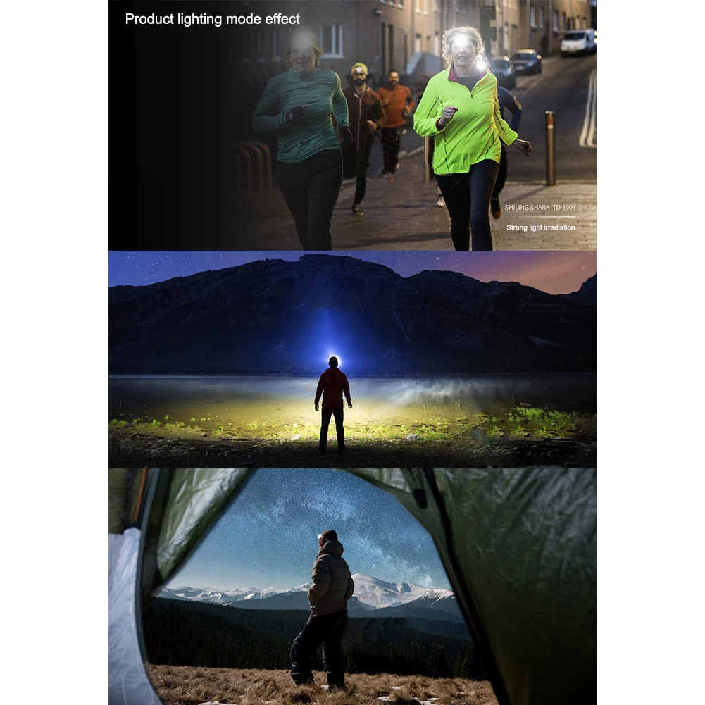 

Portable Camping Headlight Super Bright Waterproof Fishing Headlamp Rechargeable Adjustable Angle for Outdoor Camping Emergency