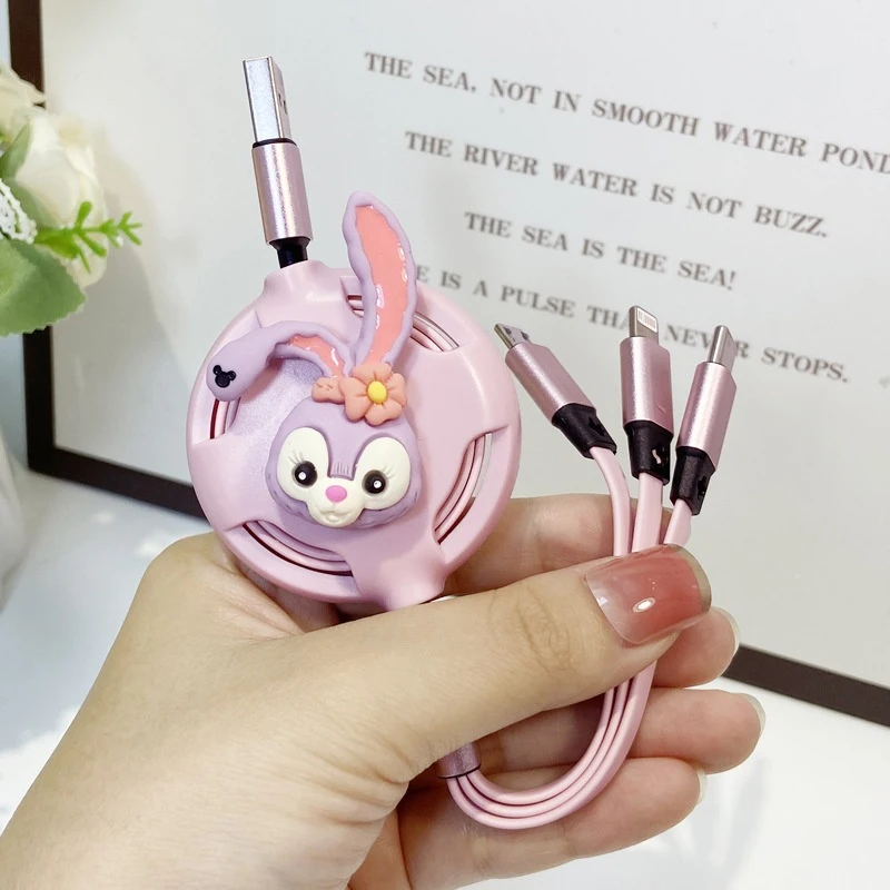 Kawaii Hellokittys 3 In 1 Charging Cable for Iphone Android Micro Usb Type-C Mobile Phone Cute Usb Data Cable image 4