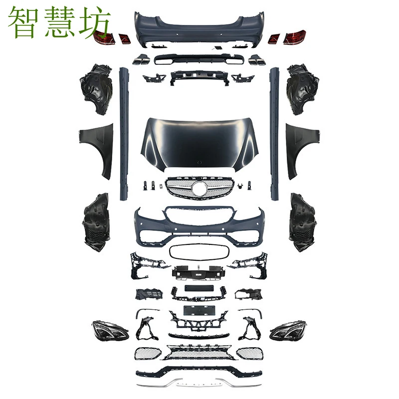 

Подходит для Mercedes-Benz E-Class W212 2009-2013, модифицированный под 14-15 AMG: передний спойлер, защита крыльев, комплект расширения кузова (широкий и узкий).