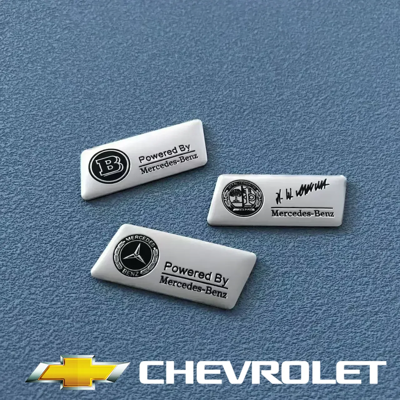 

1.6x4cm Aluminium Car Emblem Stickers Decor Decals Interior For Mercedes Benz AMG Brabus Maybach Smart W203 W206 W108 W124 W126