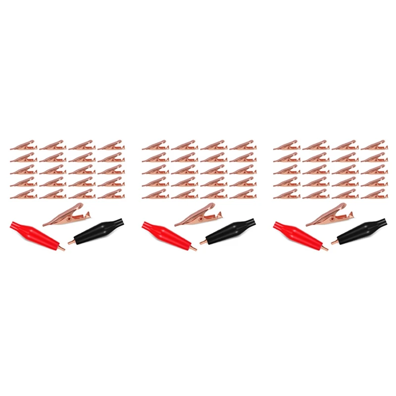 

AFBC 60 Mini Toothless Alligator Test Clips,Solid Copper Clips Electrical, 5Amp With Protective Insulation Cover For Solder