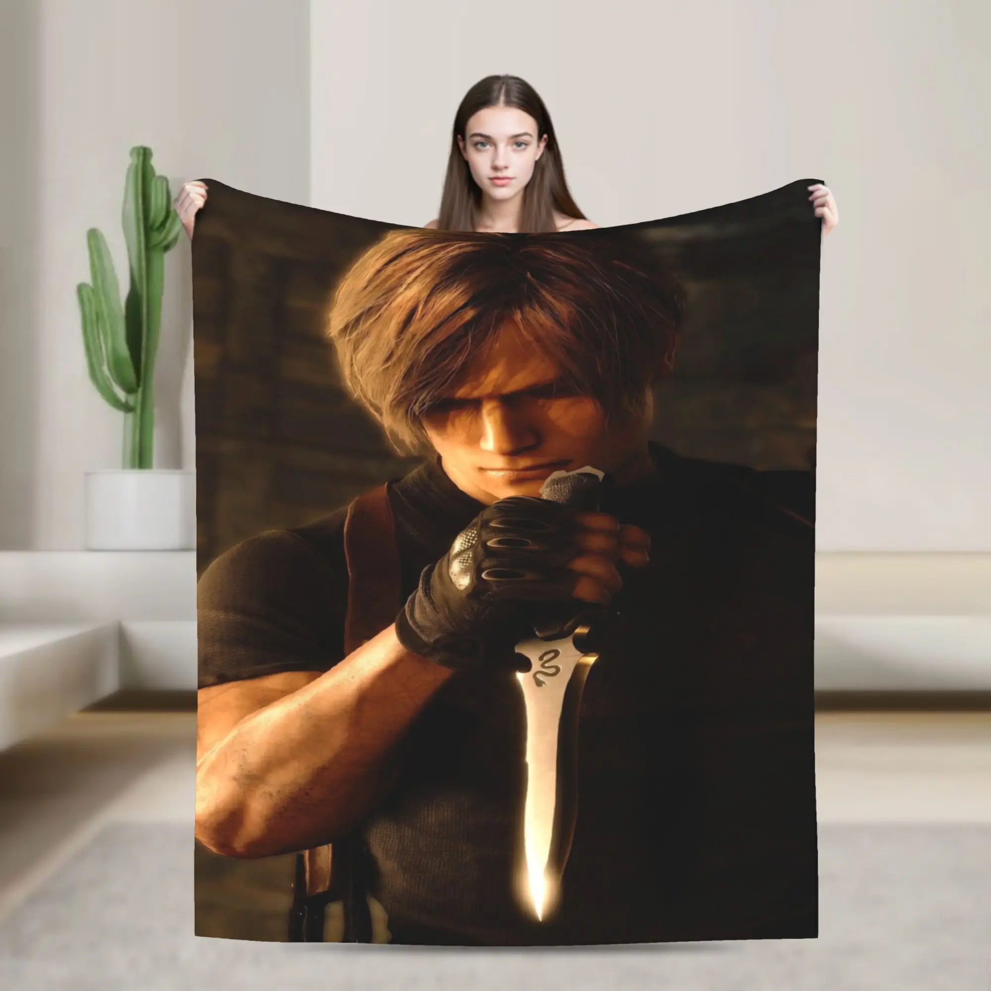 Leon Kennedy Blanket Spring  Cozy Throw Blanket For Kids Adults Sofa Home Flannel Bedspread Bed Cover