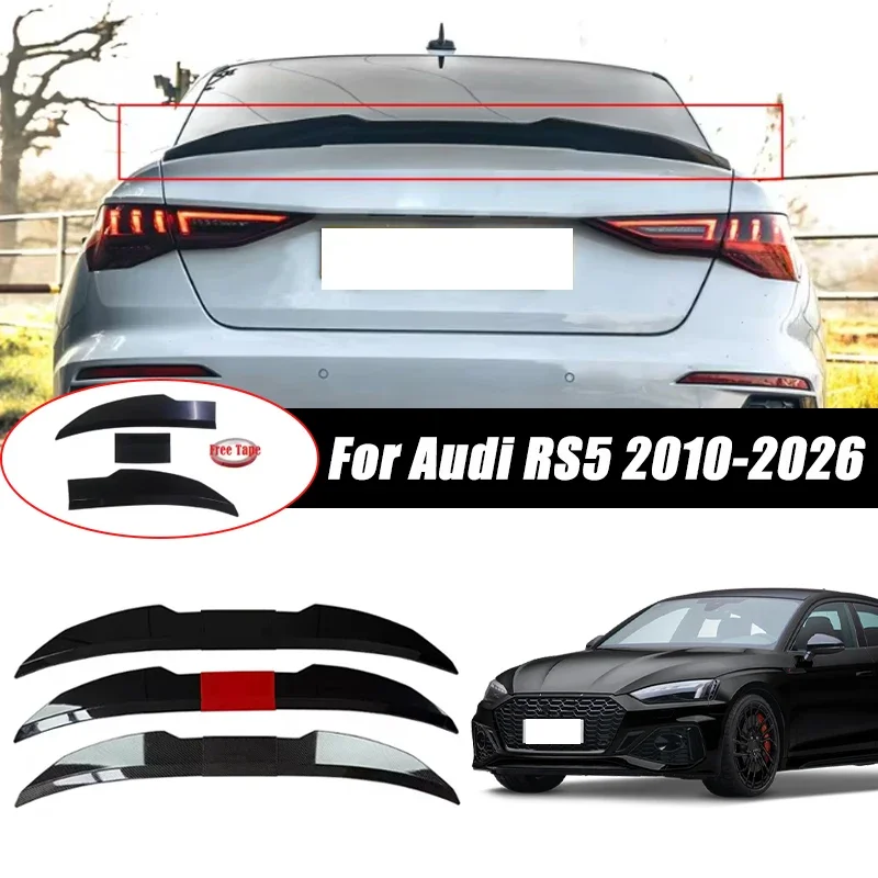 3pcs Sedan Rear Trunk Spoiler For Audi RS5 2010-2026 Adjustable DIY Modified Trunk Spoiler Automotive Accessories